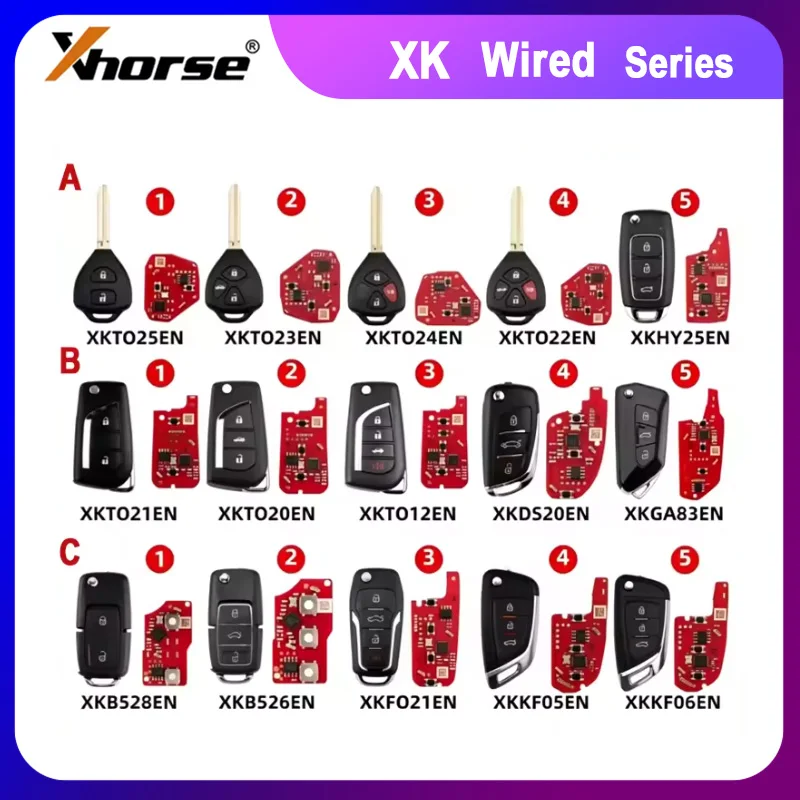 Xhorse 2nd Generation Key XKTO12EN XKTO20/1/2/3/4/5EN XKKF05/6EN XKHY25EN XKB520EN XKB526EN XKB528EN XKGA83EN XKFO21EN XKDS20EN