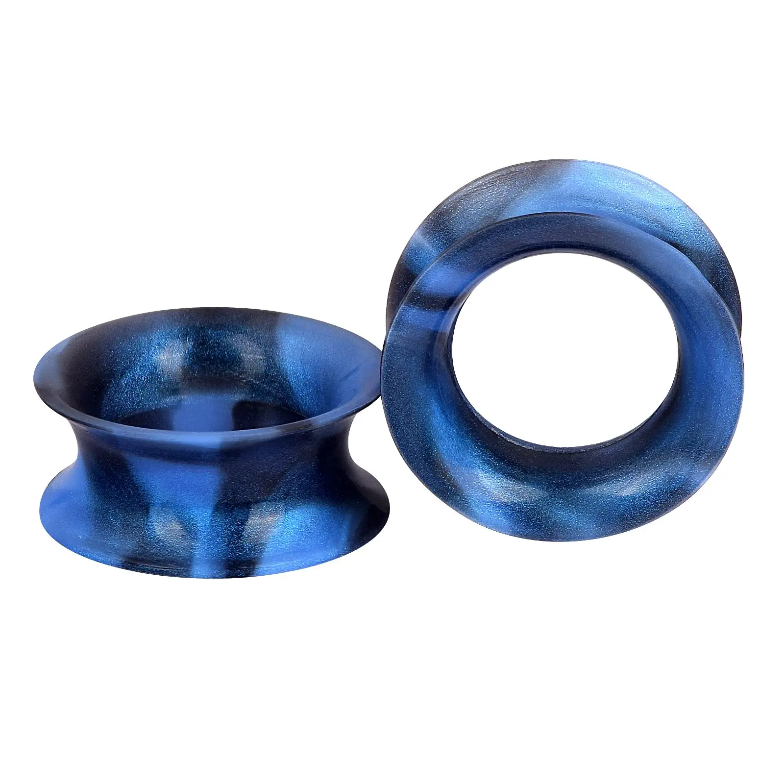 4 Pairs Soft Silicone Flexible Flesh Tunnels Ear Skin Gauges Stretchers Expander Double Flared Hollow Body Piercing Jewelry Set