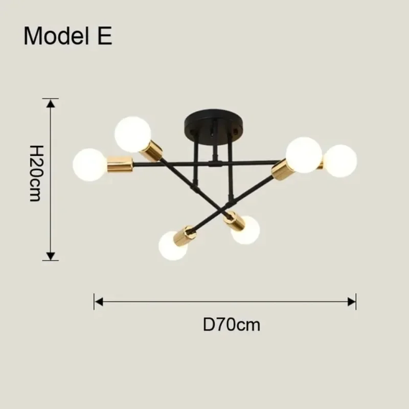 Imagem -06 - Nordic Minimalista Led Pendant Light Lâmpada do Teto Chandelier Adequado para Quartos Salas Preto Ouro Iluminação Decoração