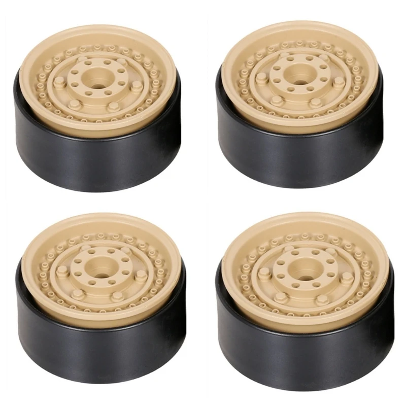 Wheel Hubs 1.9’’ Beadlock Wheel Rims Hubs Set of 4 for 1/10 Scale Remote Control Crawler Car Toy Upgraded Accessories