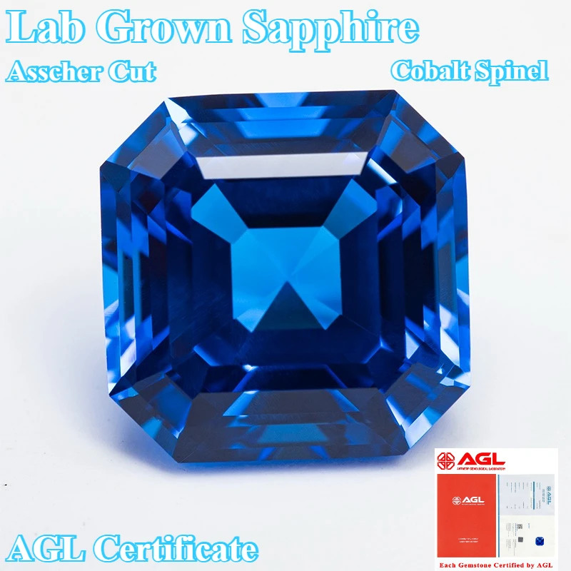 

Lab Grown Sapphire Asscher Cutting Various Colors Multiple Sizes Top Quality for Diy Jewelry Making Selectable AGL Certificate