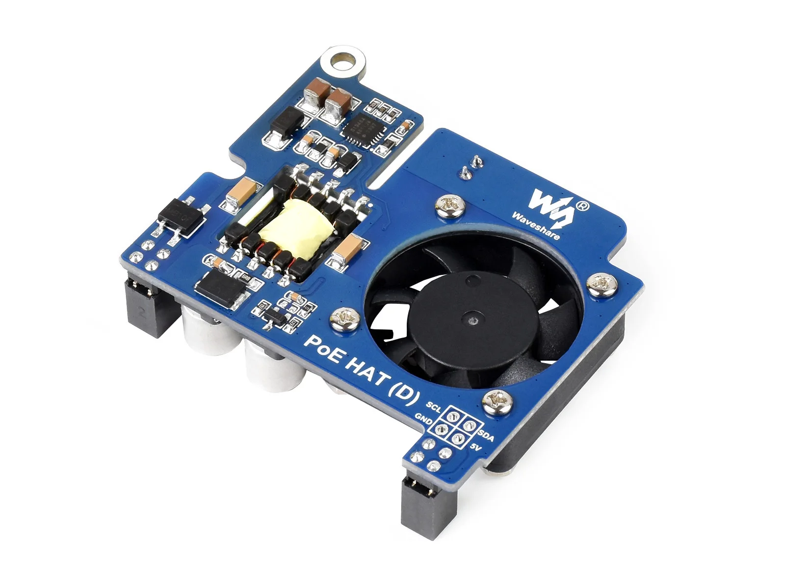 Waveshare Power Over Ethernet HAT (Type D) For Raspberry Pi 3B+/4B, 802.3af-Compliant, Tailored For Raspberry Pi Official Case