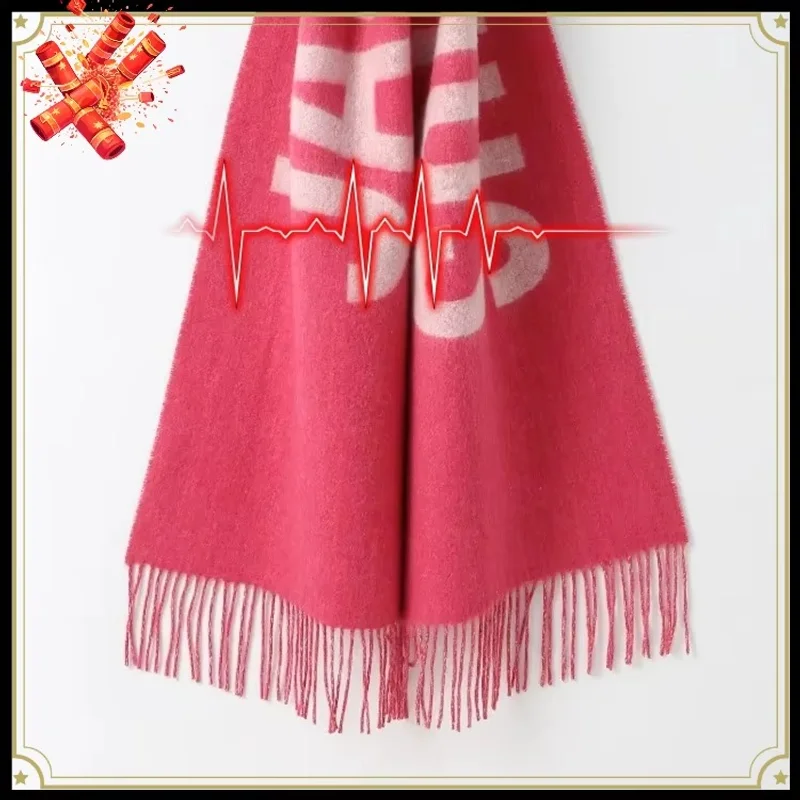 Luxury Brand 100% Wool Warm Scarf For Women Design Winter Men Shawl Wrap Pashmina 2026 Letter Female Bufanda Echarpe Foulard