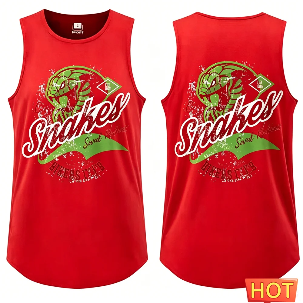 Men's sleeveless T-shirt snake men's t-shirts and tank tops Street Breathable GMY Training vest y2k clothing Men's fitness vests