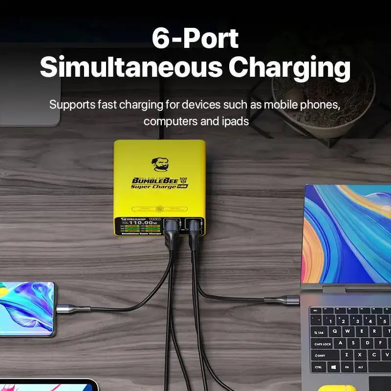 

MECHANIC M-Power 110 Pro GaN Charger 110W 6 Port PD65W QC22.5W USB Type C Fast Charging Station for iPhone Samsung iPad MacBook