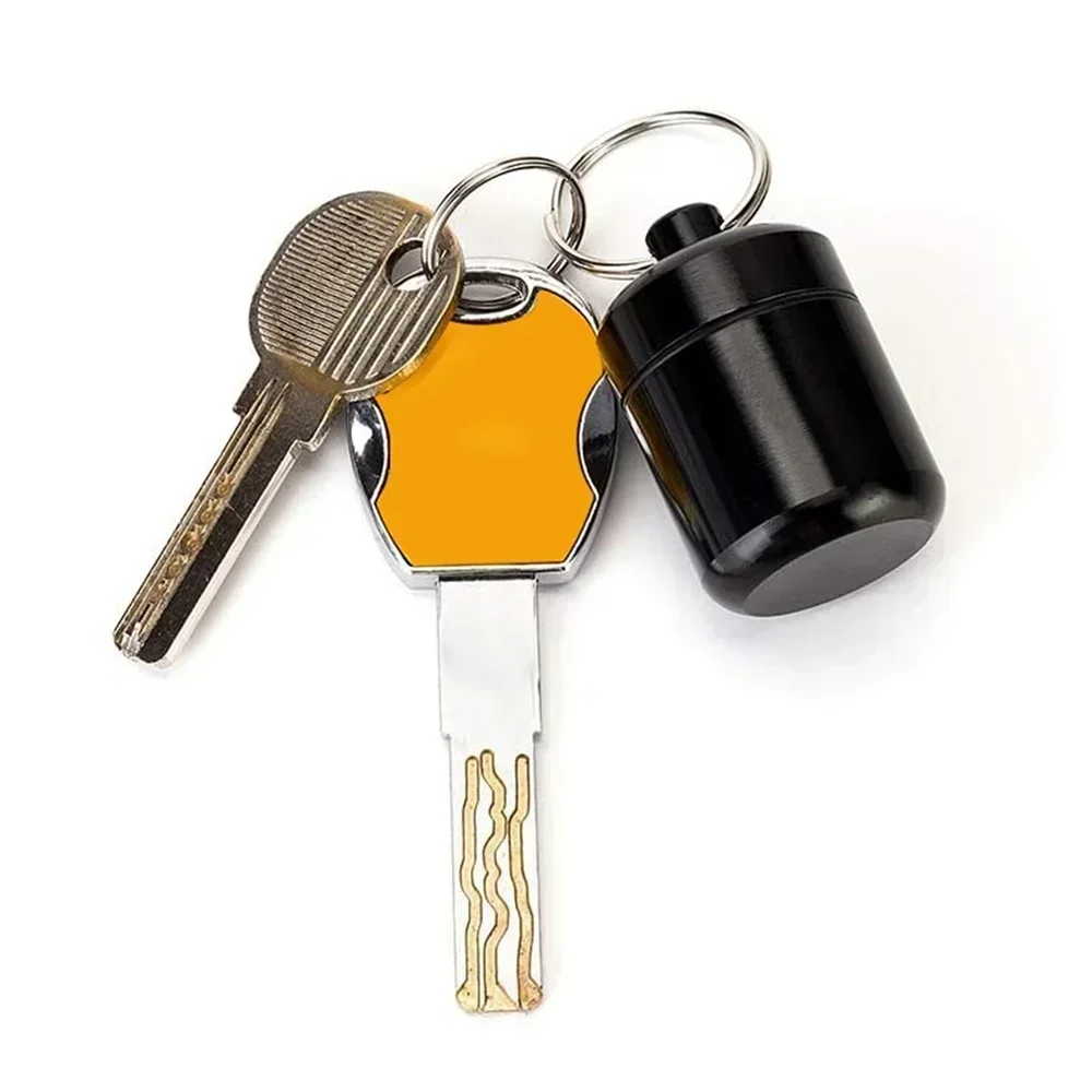 Waterproof Aluminum Pill Case Metal Container Keychain Travel Outdoor Emergency First Aid Kit Safety