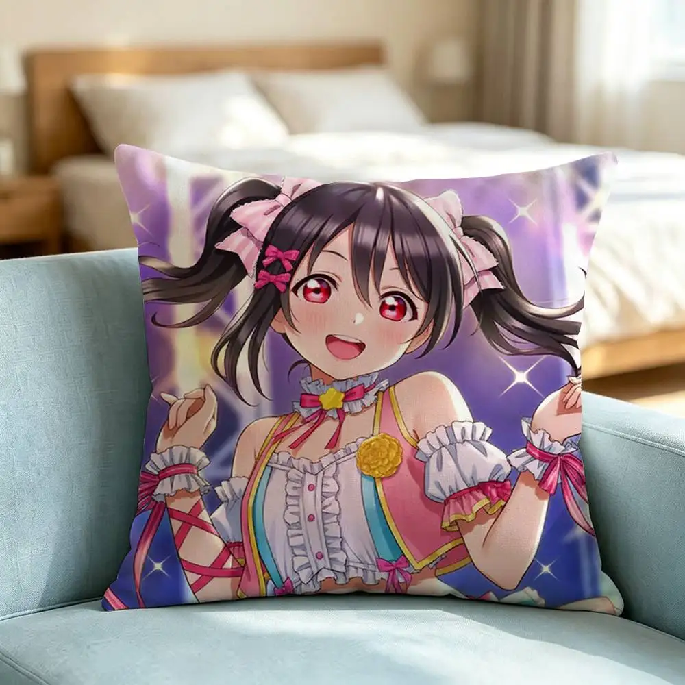 Yazawa Nico Love Live School Idol Pillow Case Square Double-Sided Sofa Cushion Cover Bedroom Bedside Pillow Gift