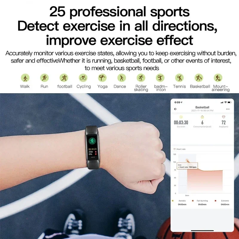 Reloj inteligente Amoled con pantalla a Color para hombre, banda inteligente con ritmo cardíaco y oxígeno en sangre, pulsera inteligente para mujer, rastreador de actividad/deporte