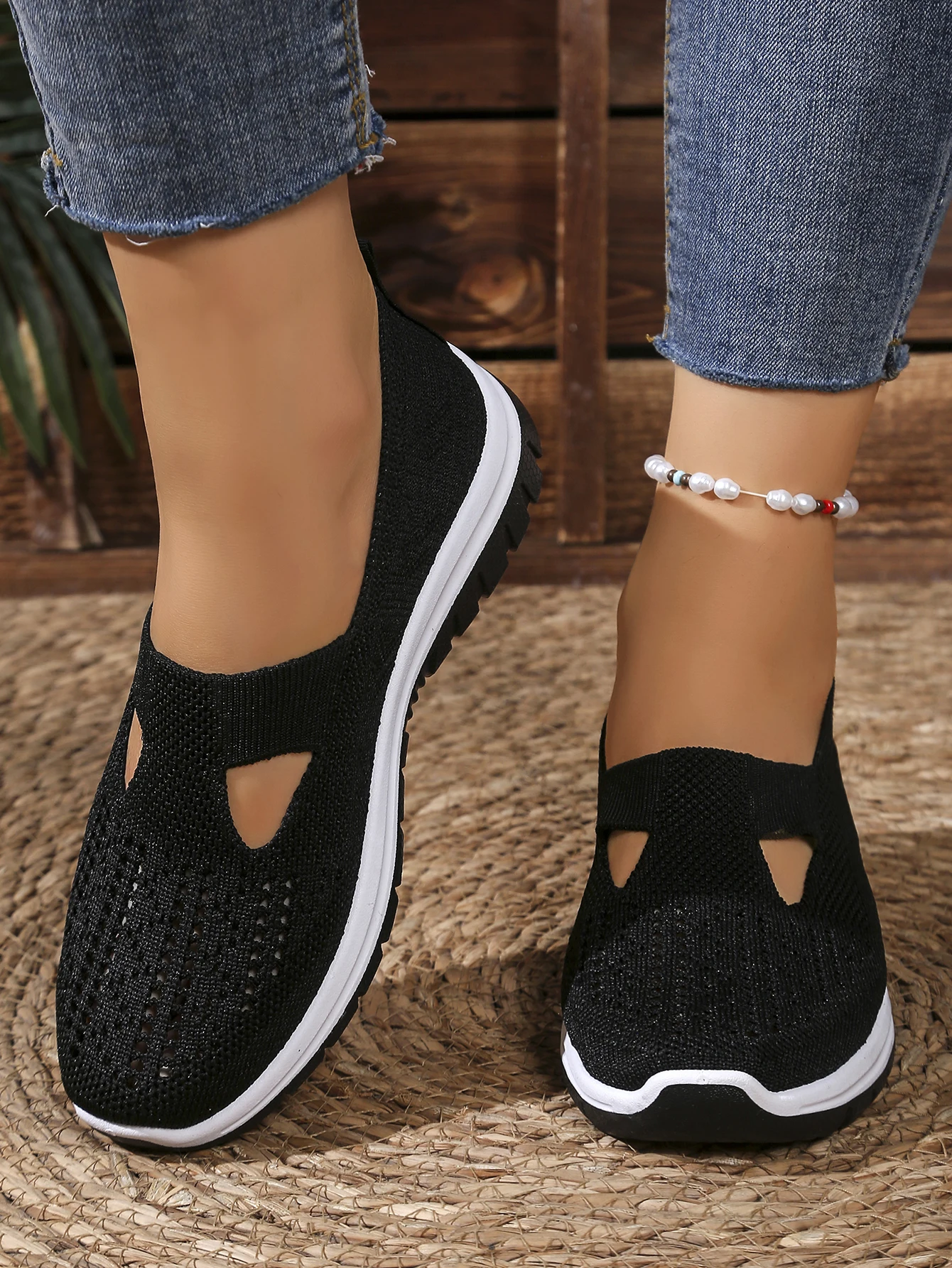 Atmungsaktive Mesh-Flachmules für Damen, leichte Slip-On-Wanderschuhe, bequem, vielseitig, für den täglichen Gebrauch, für Reisen im Freien, lässige Mutter-Schuhe – Detail 25