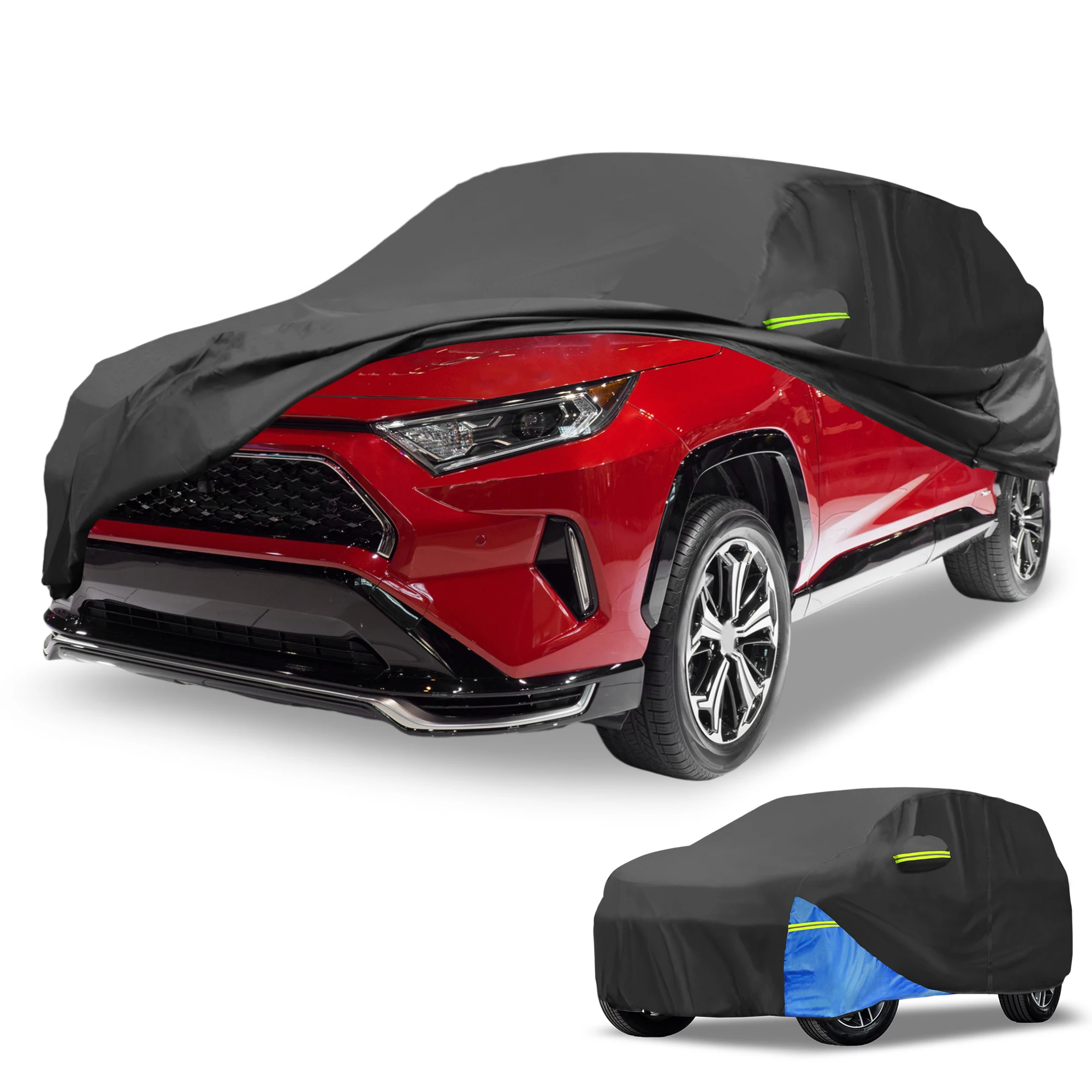 

UXCELL for Toyota Highlander Car Outdoor Full Car Cover 210D Oxford Cloth with Door Zipper All Weather Rain Sun Snow Protection