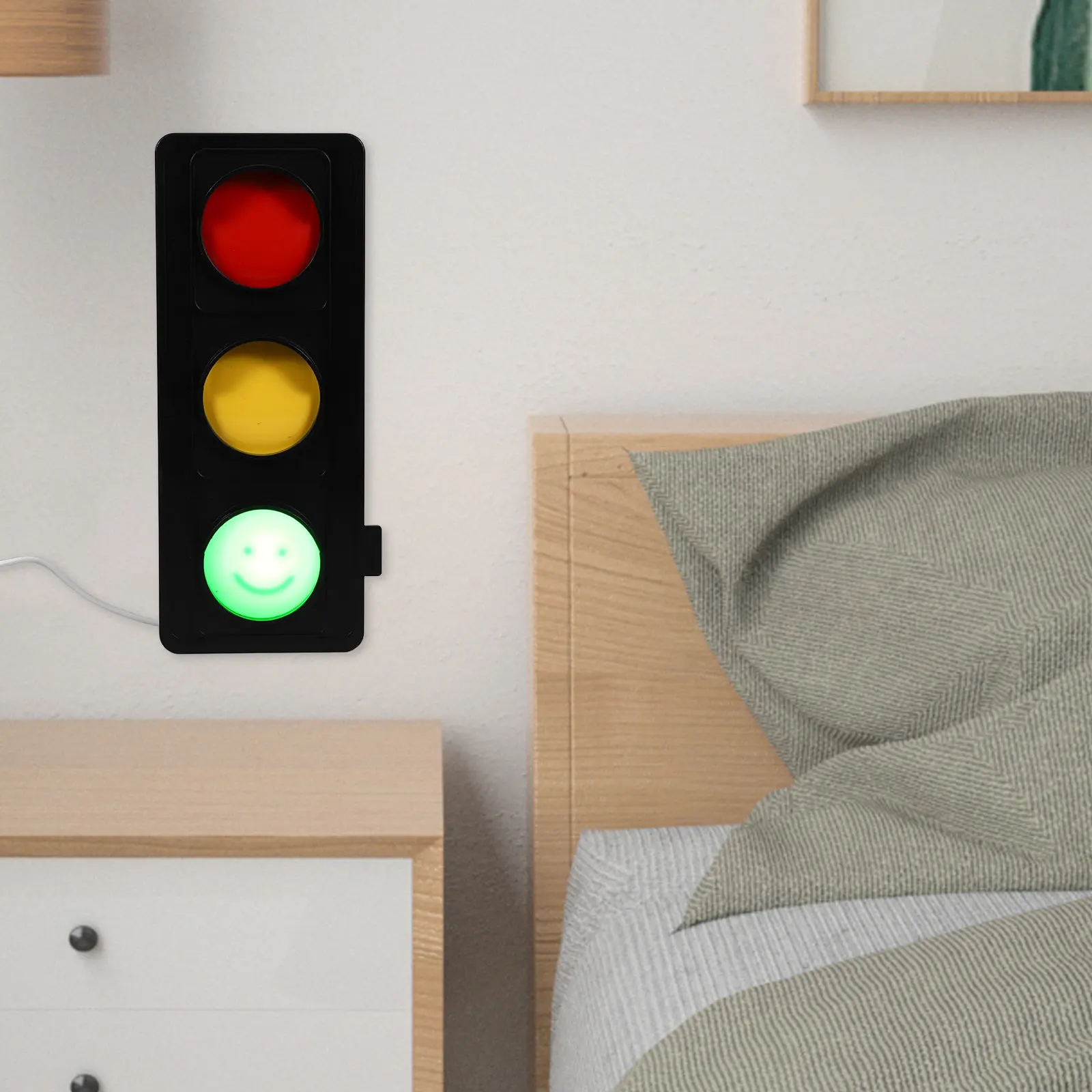 

Desk Traffic Signal Light Minimalist LED Indicator Lamp Red Yellow Status Indicator Meeting Room