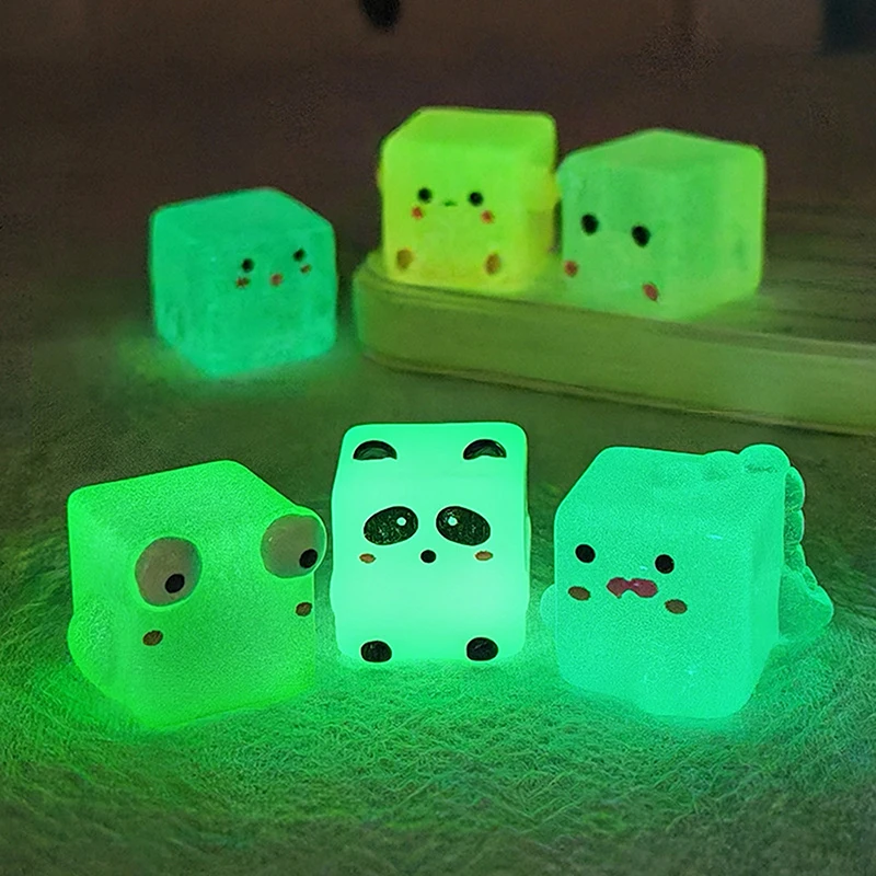 Cute Luminous Mini Block Animals Desktop Office Desktop Ornament Car Home Decor Room Decor Landscape Craft Ornaments Accessories