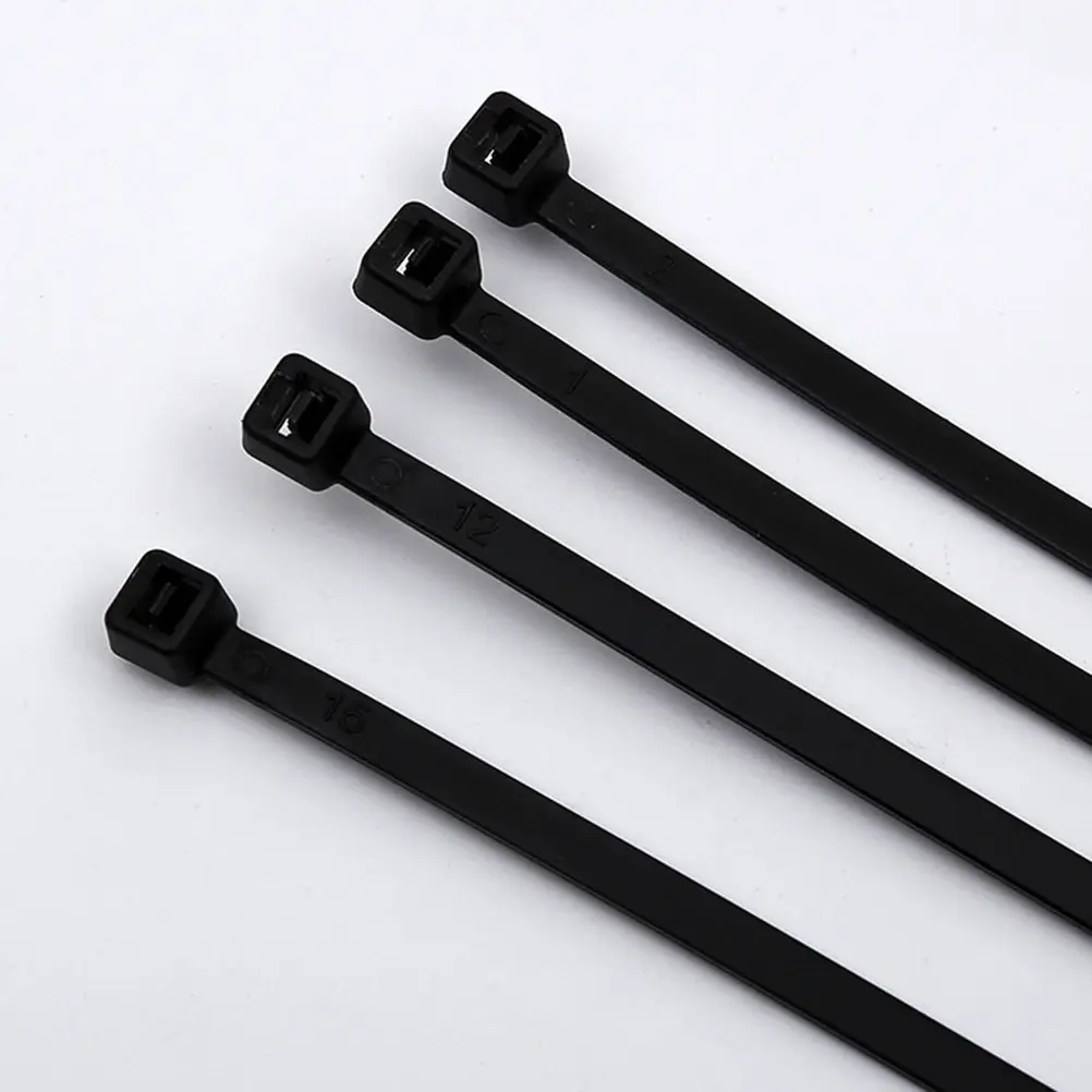 250Pcs Black Strong Nylon Self-Locking Zip Ties Flexible Reusable Cord Management Ties for Home Office Travel Garden
