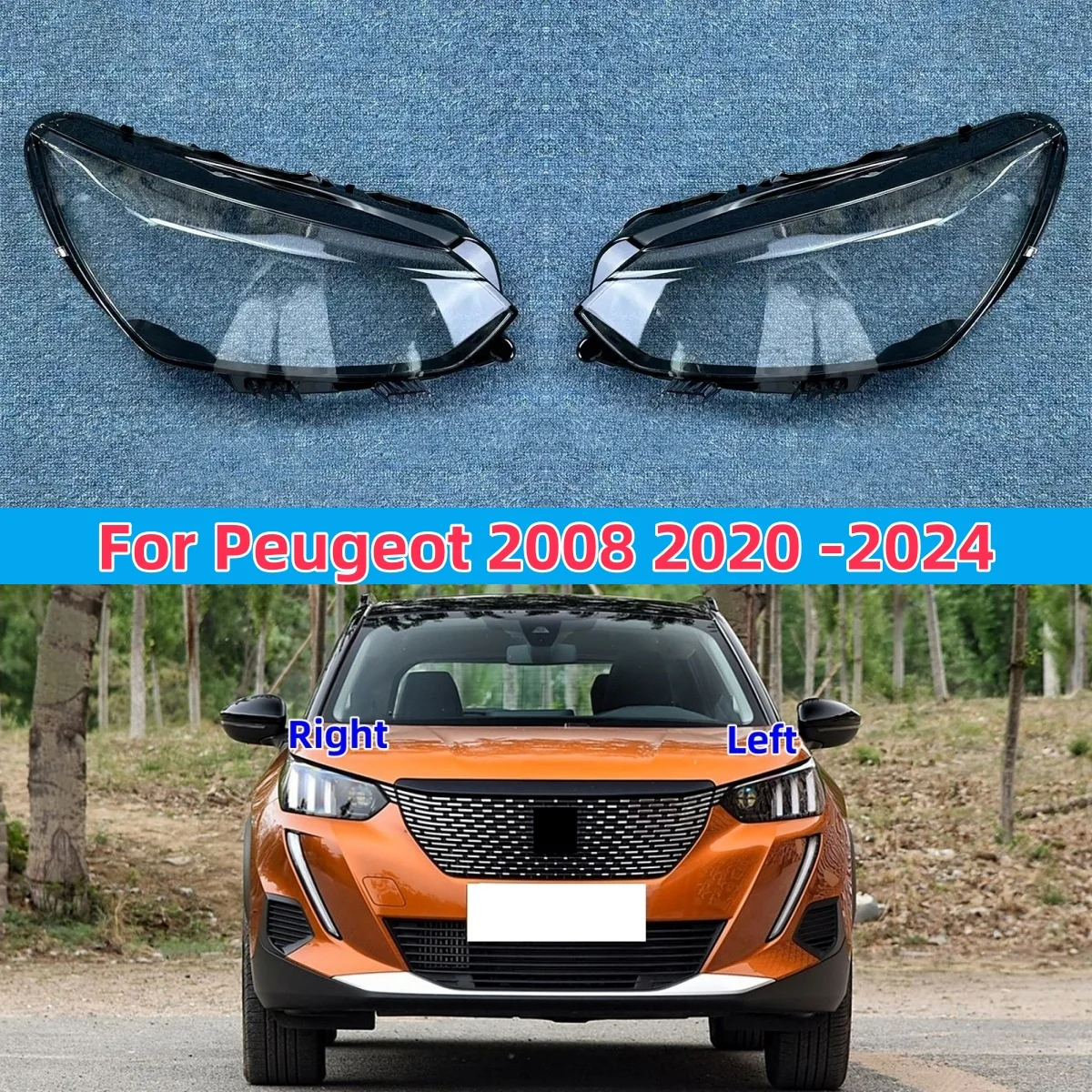

For Peugeot 2008 2020 2021 2022 2023 2024 Articles Cars Glass Headlights Replace The Original Lampshade