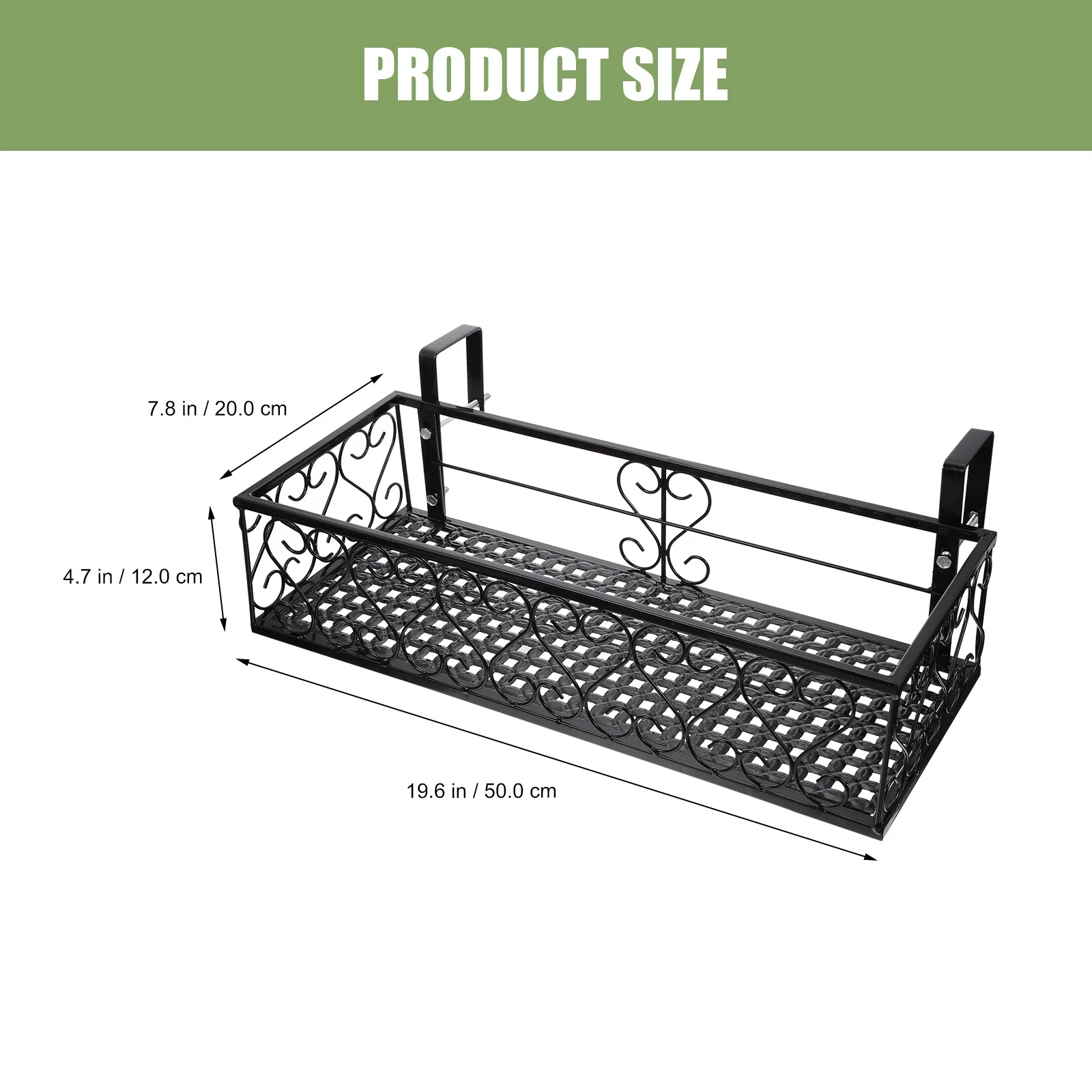 Imagem -06 - Varanda Trilhos Flowerpot Hanging Rack Guardrail Flower Stand Prateleira de Plantio Cerca de Plantador Iron Rail Baskets Organizer Outdoor