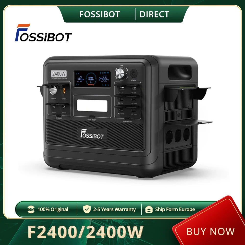 

FOSSiBOT F2400 Portable Power Station 2048Wh LiFePO4 Battery 2400W Output Solar Generator 16 Output Ports Outdoor Indoor Work