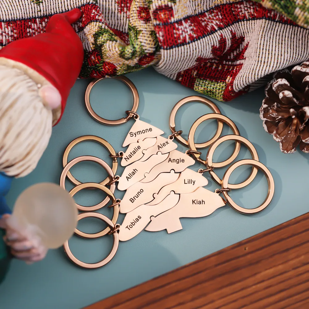 DIY Name Weihnachts-Schlüsselanhänger Edelstahl Personalisierter Anhänger Halskette Modisches Geschenk für Sie Ihn Feiertagsschmuck Jubiläum – Detail 16