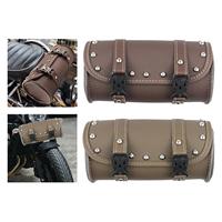 Vintage Motorcycle Tool Storage Bag, Leather Tail Bag Saddlebags, for Scooters, Motorbikes, ATV