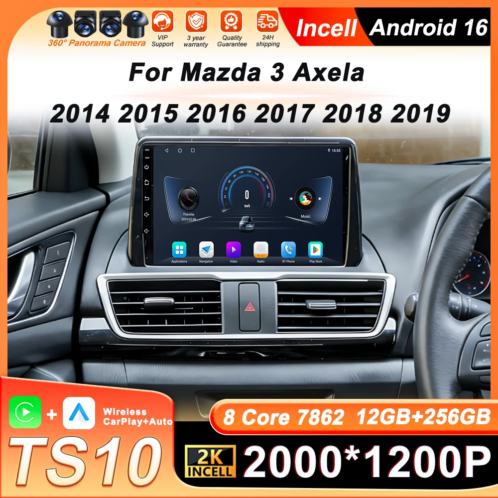 

Автомагнитола Android 16 с видео и мультимедиа для Mazda 3 Axela 2014-2019, Mazda CX-4 CX4 2016-2018, Carplay, 8-ядерный процессор, GPS, Bluetooth
