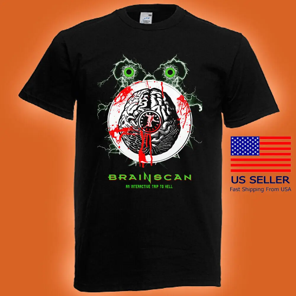 Brainscan Brain Scan Sci-Fi Movie Men's Black T-shirt Size S to 5XL