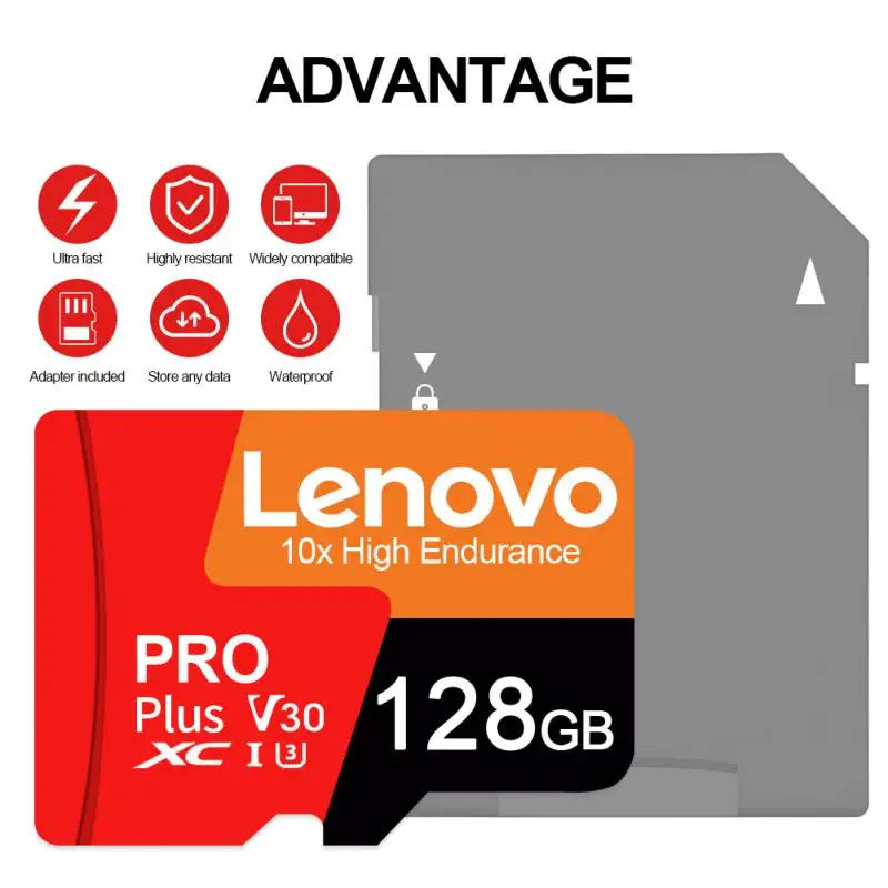 Lenovo Flash Memary Card A2 V30 U3 Micro TF SD Card 2TB 1TB Memary Transfer SD C10 U1 TF Card V10 A1 Flash Card For Tablet