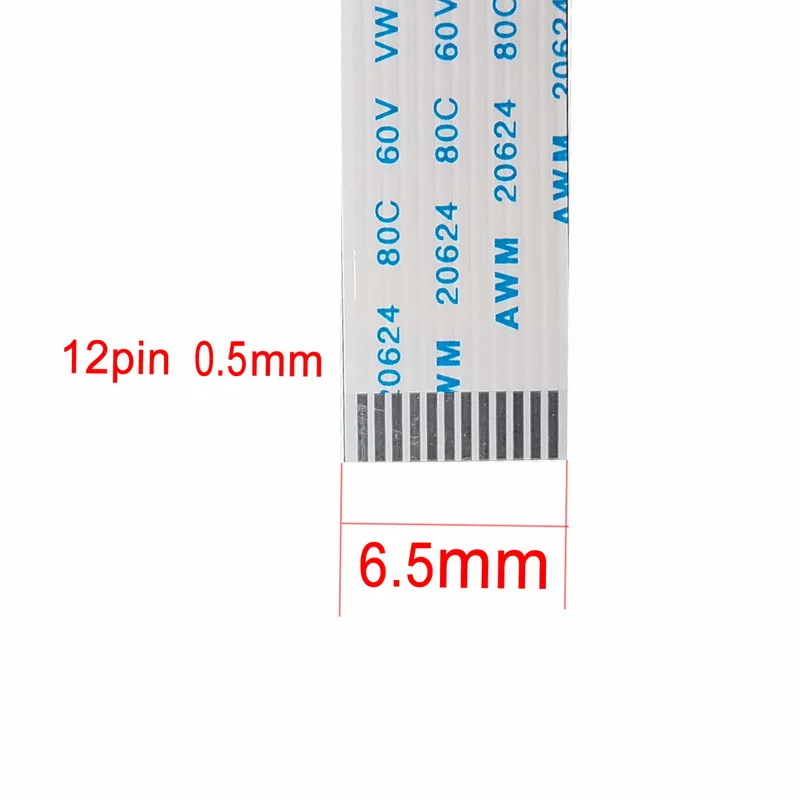12Pin 0.5mm Pitch FFC FPC AWM 20624 80C 60V VW-1 A B Type Flat Flexible Cable 60/100/150/200/250/300/400mm