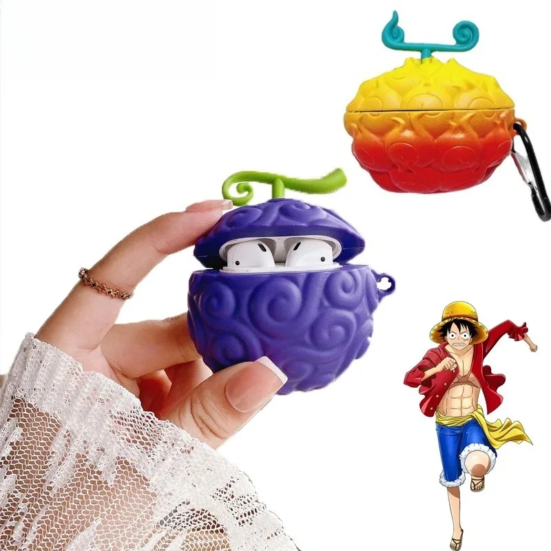 Nueva Funda de Silicona con Diseño de Fruta del Diablo de Luffy para AirPod 1 2 3 Pro, Auriculares Bluetooth, Carcasa Anti-caídas, Accesorios, Regalo