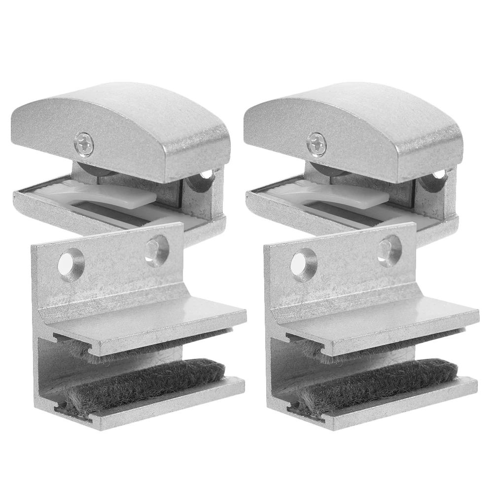 

4pcs Door Swing Stopper Sliding Door Track Durable Bottom Runner Strip Sliding Shower Guide Hardware