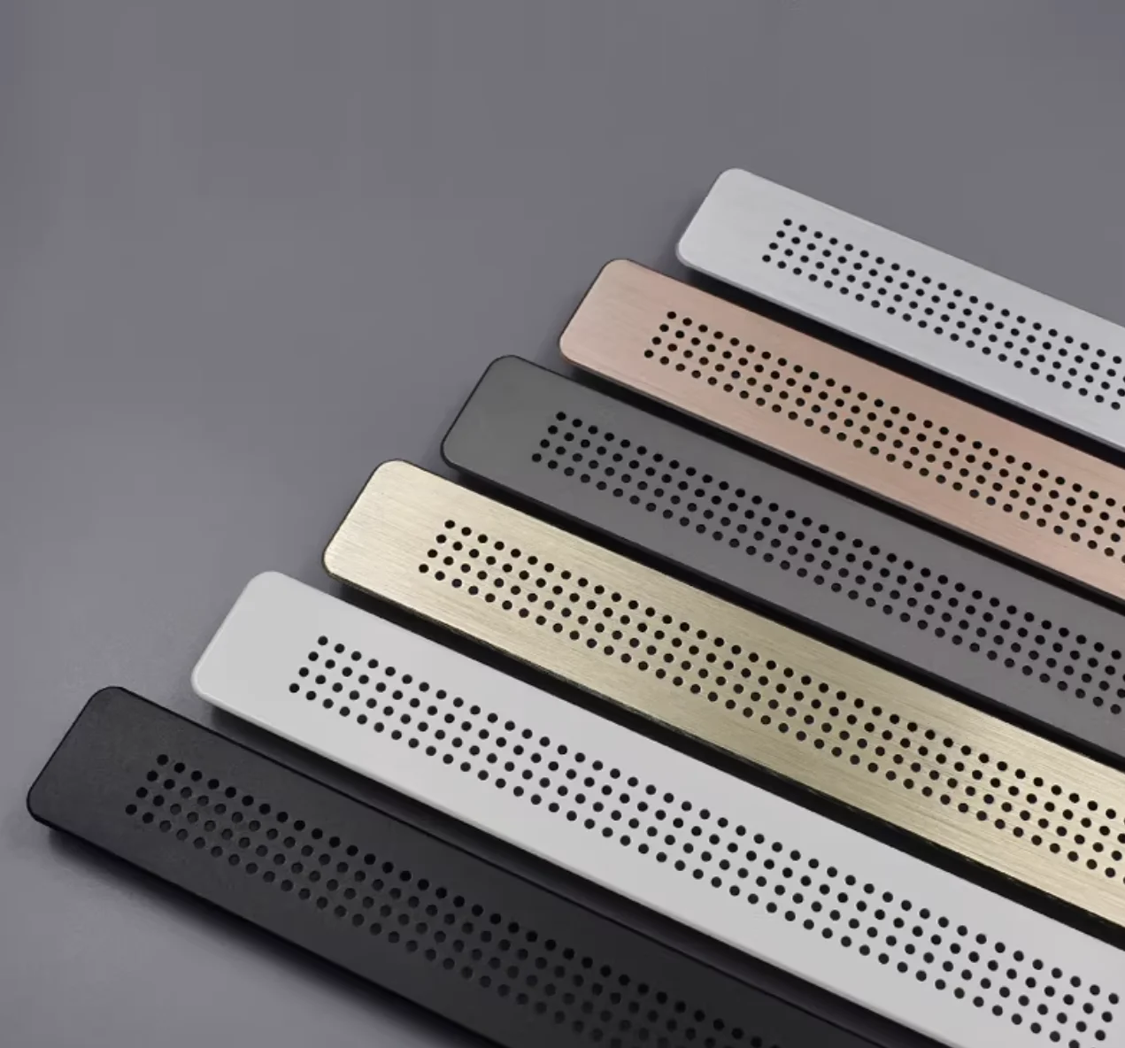 1Pc Aluminum Rectangular Furniture Air Grille Ventilation Cover With Small Round Holes Pattern For Closet Cupboard