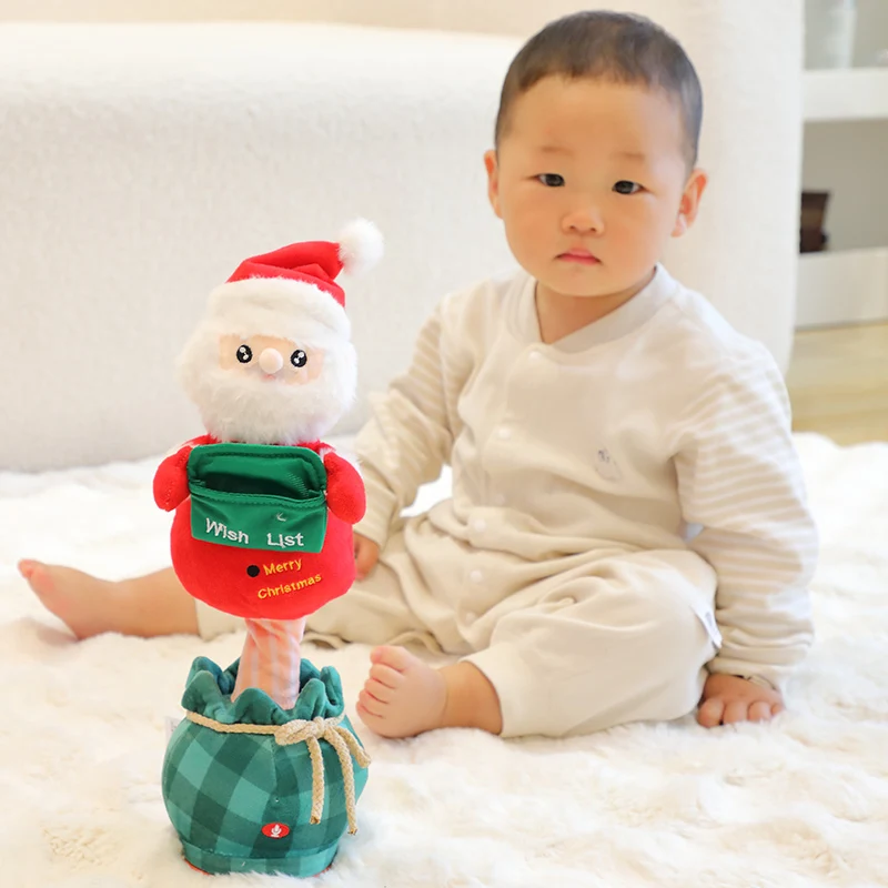 Creative Electronic Toys Christmas Series Dance Music Mimics Talking Christmas Tree Santa Snowman Stuffed Toys For Boys Girls