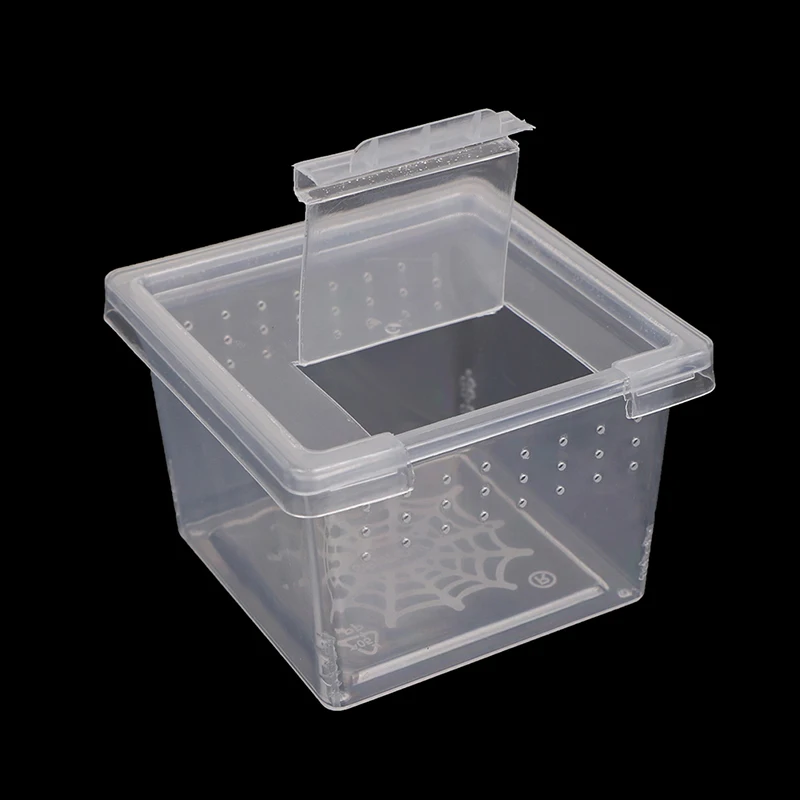 1pc High Quality Transparent Plastic Insect Spider Habitat Feeding Box Case Container Tank Transport Case