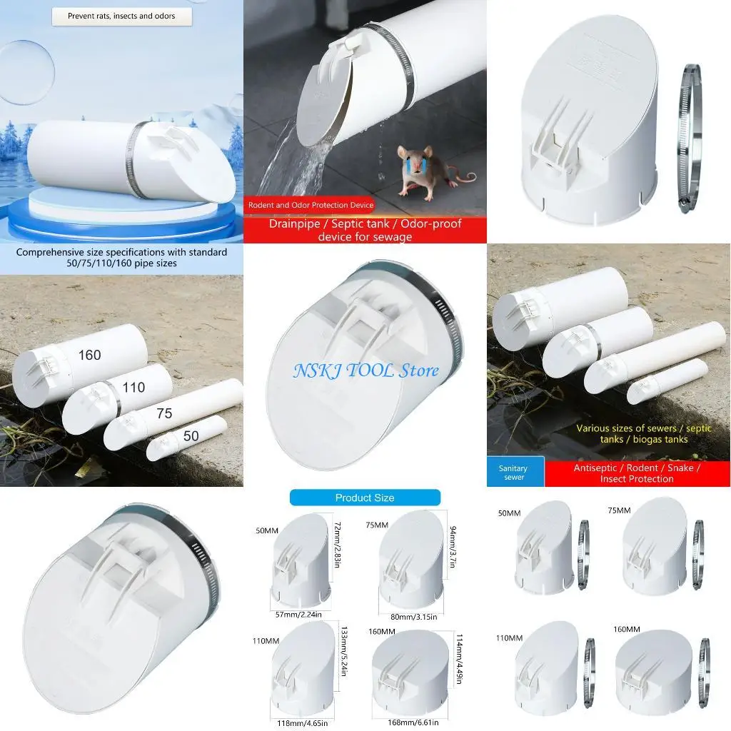 

L8RC PVC Drainage Pipe Floor Drains with Clamps Auto Closing Displacement Valves Cover