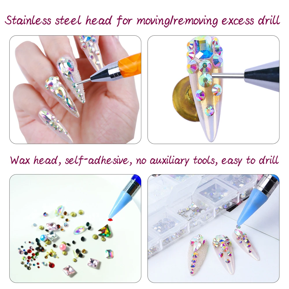 Diamond Painting Pen Tool Accessories Rhinestones Picker Wax Double Head Diamond Embroidery Point Drill Pen Nail Art DIY Tools