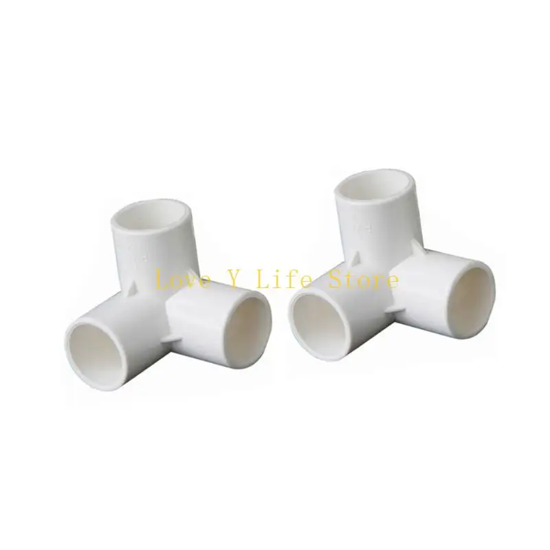 L74C PVC PVC a 3 Raccordi angolo in PVC 2pc per soluzione idraulica fai -da -te