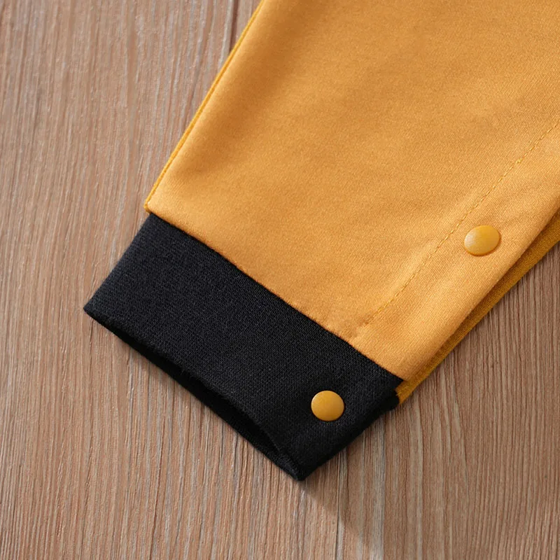 Baby Clothing Casual Clothes Fashion pretty sleeve Outfit Solid Boy yellow Cartoon 100% Cotton short Sleeve Summer yellow