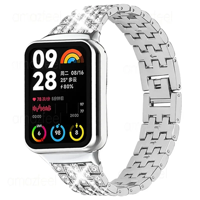 Metal Strap for Mi Band 8 Pro Diamond link Bracelet for Xiaomi mi band 8 pro Smart Watch Accessories for mi band 8 pro Wristband