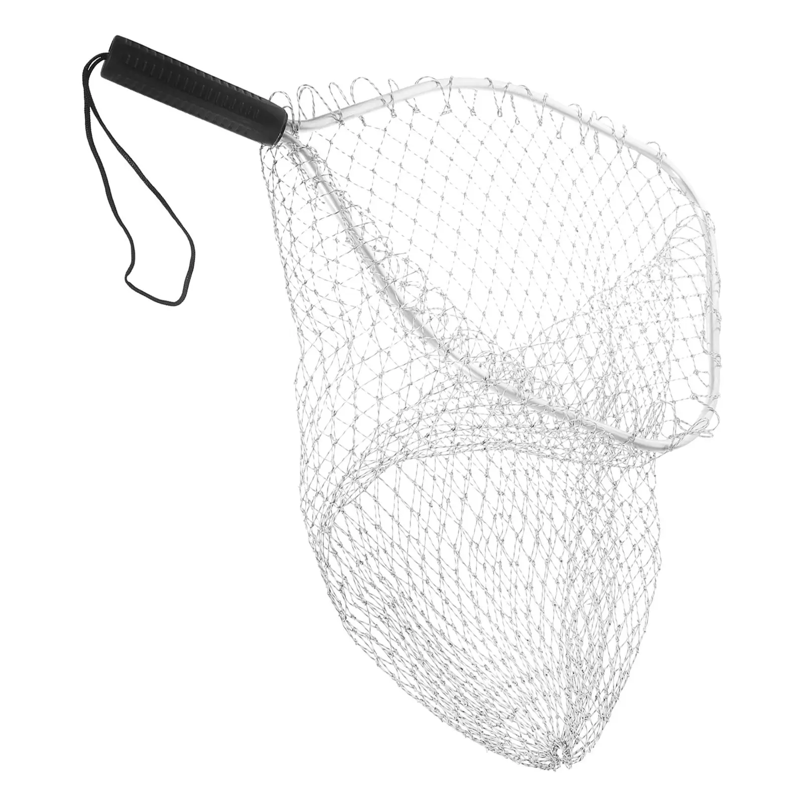 

1Pcs Portable Fishing Net 30cm Square Alloy Fish Catching Net Large Capacity Freshwater Boat Lightweight
