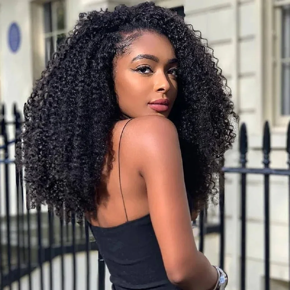 

16-32 Inch Half Wig Human Hair kinky Curly Wave Glueless Wigs For Women Upgrade No Leave Out 200 Density Full Machine Made Wigs