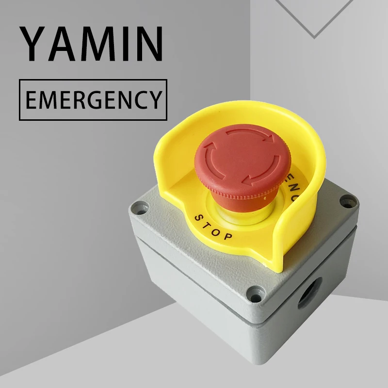 Metal Reset Momentary 1P Emergency Stop Push Button With Aluminun Shell Control Box Explosion-proof Junction Waterproof