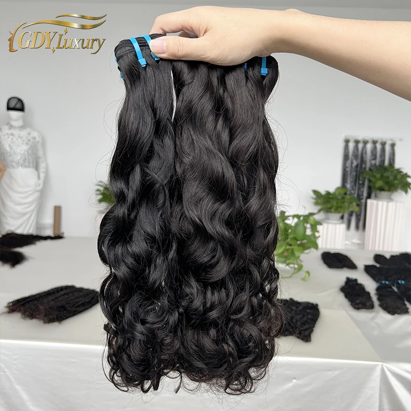 Paquets de cheveux bruts non transformés vague d'eau 100% cheveux humains vietnamien vierge cheveux bouclés naturels Extensions de vague de corps pleine tête 16A