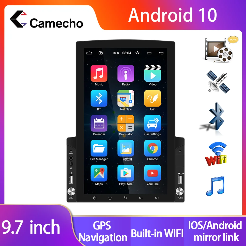 

Camecho 9.7 Inch Android11 WIFI For Universal 2din Car Radio Multimedia Video Player GPS Navigation For Tesla Style Screen FM