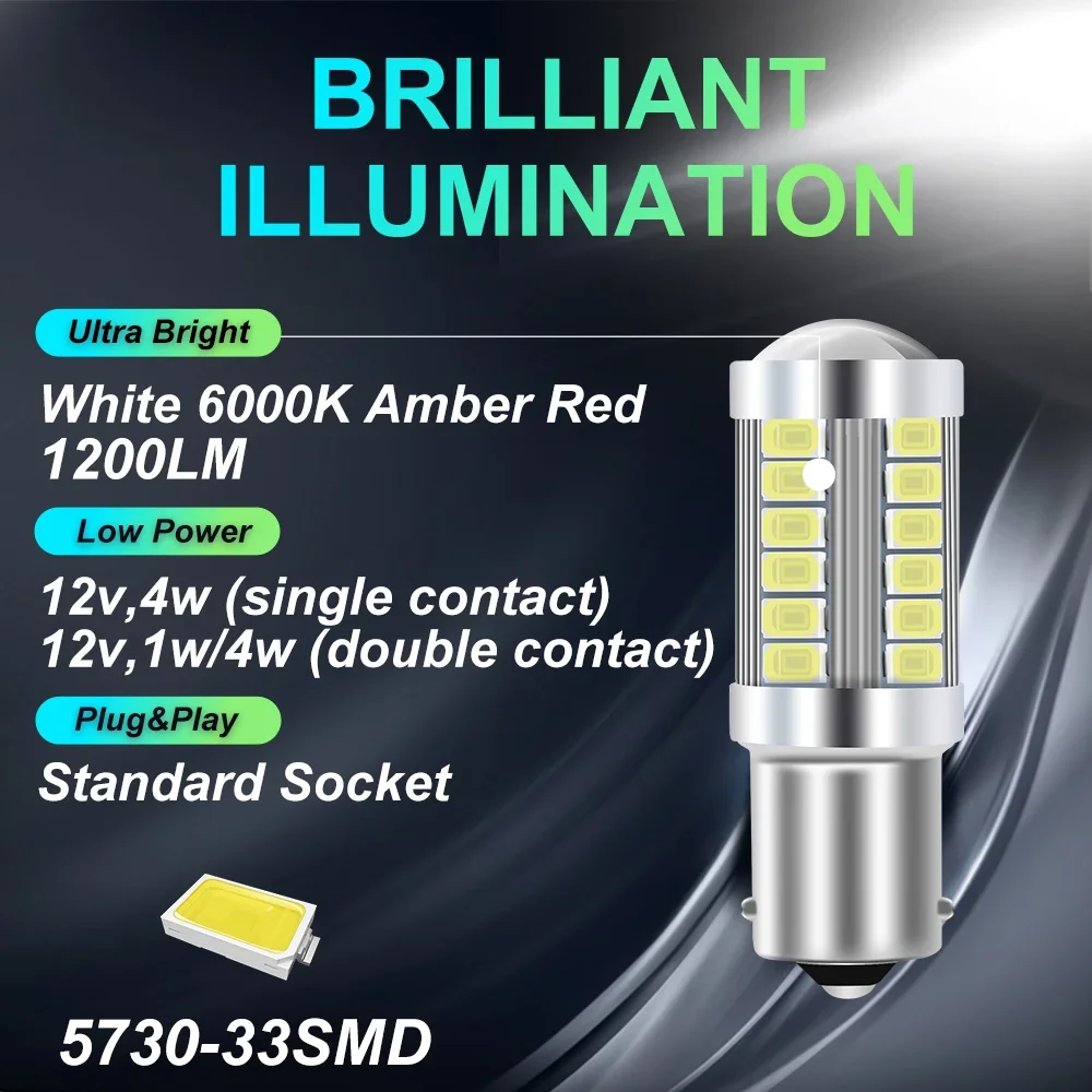 2X1156 P 21W Led Ba 15S Py21 W Bau 15S Lamp 12V 5630 5730 7443 7440 W 21W 3157 Bay15d P21/5W Led Reverse Richtingaanwijzer Licht 12V 24V