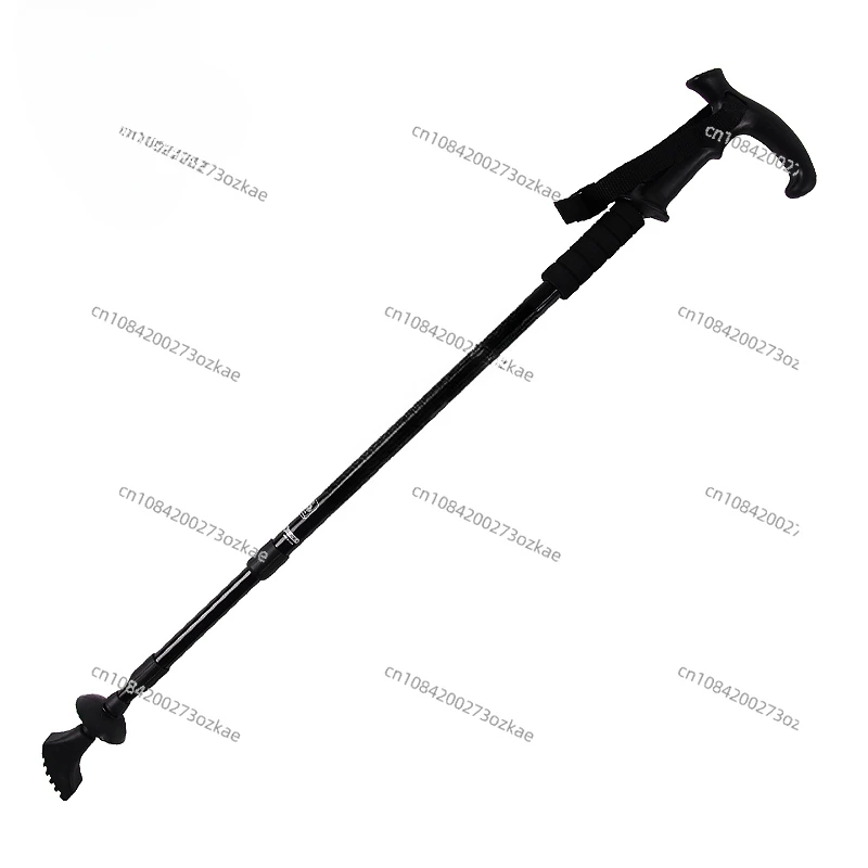 Product Three-Section Curved Handle Aluminum Alloy Alpenstock Walking Stick Walking Stick