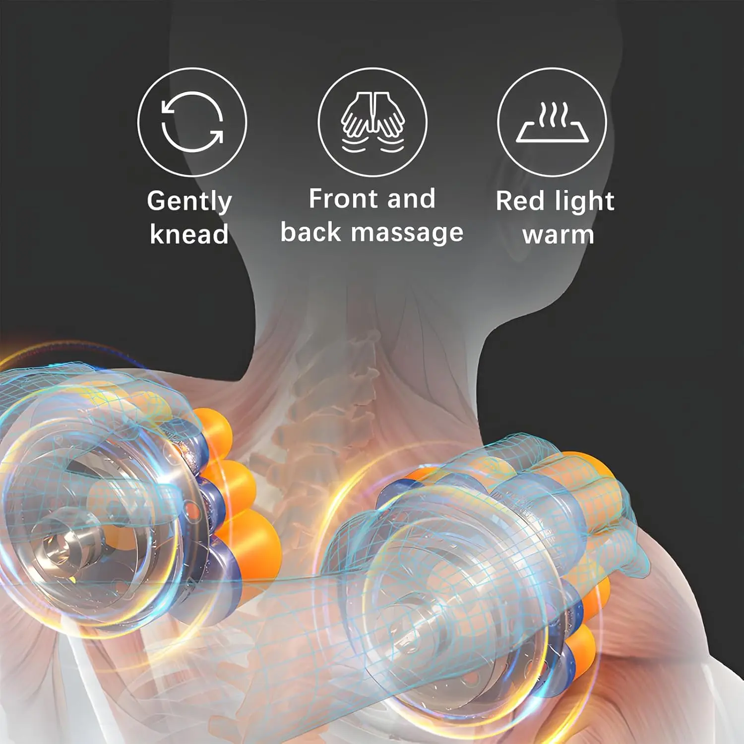 Back Neck Electric Massager with Heat Neck Massager Pillow 3D Kneading Deep Tissue Massage Pillow Electric Back Massage Pillow view 5