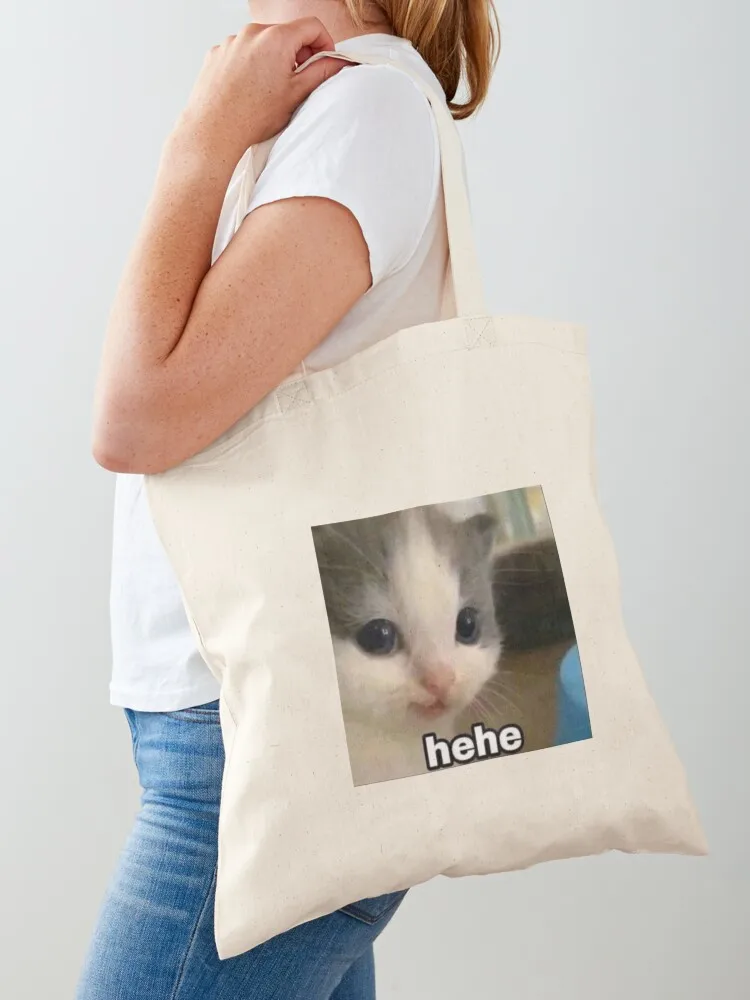 

hehe cat Tote Bag tote bags cloth bags reusable shopping bags tote bag men's shopper bag women canvas