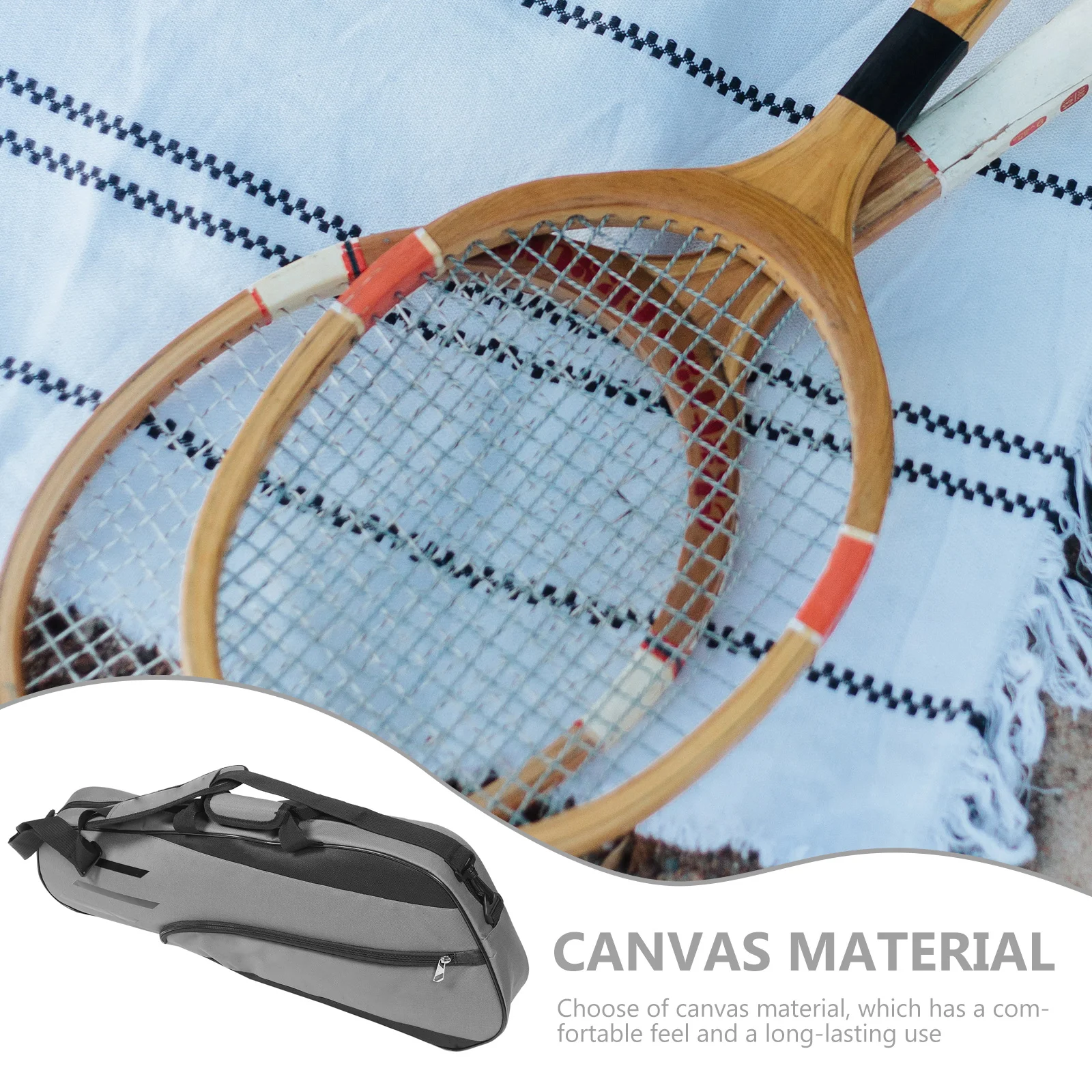 حقيبة ظهر لمضرب التنس، حقيبة كرة الريشة، منظم مقاوم للاهتراء، حزام قابل للتعديل، سهولة الوصول، حقيبة خفيفة الوزن لتنس الريشة
