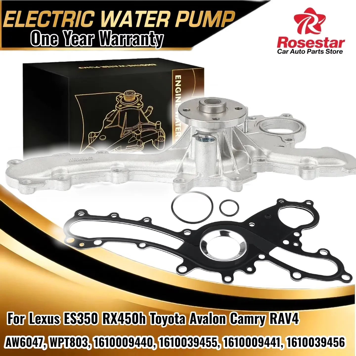 

Водяной насос двигателя с прокладкой для Lexus ES350 RX450h Toyota Avalon Camry RAV4 AW6047, WPT803, 1610009440, 1610039455, 1610009441