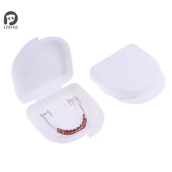 1 pár barevných závorek, zubní falešné rovnátka s háčkem, dočasná zubní dekorace s kovovými dráty, závorka, ligatura, kravata s krabičkou 8 nejlepší prodej zubní rovnátka - №2