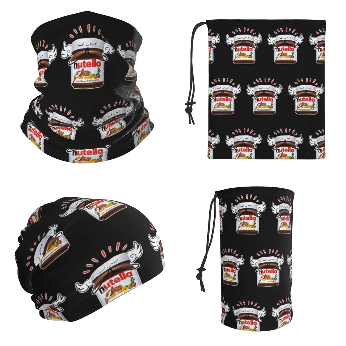 Funny Nutella Bandana Neck Gaiter Printed Mask Scarf Riding Cycling Scarf Unisex Adult Winter