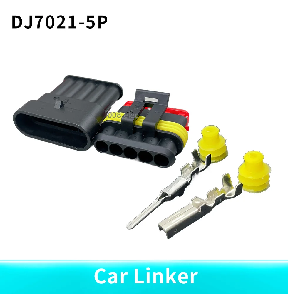 2set-5sets Kit 2 pin 1/2/3/4/5/6 pins Way AMP Super seal Waterproof Electrical Wire Connector Plug for car waterproof connector